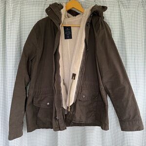 GAP Hooded Jacket with Sherpa Lining